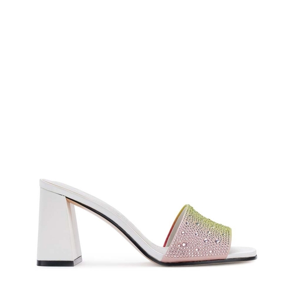 KARL LAGERFELD Women's Multi-Color Pera Rhinestone Heels Sandals Size 9.5 - Picture 3 of 9